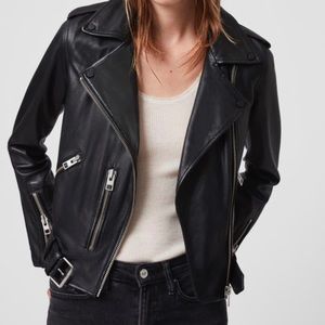 ALL SAINTS Black Baldfern leather jacket US 2 UK 6